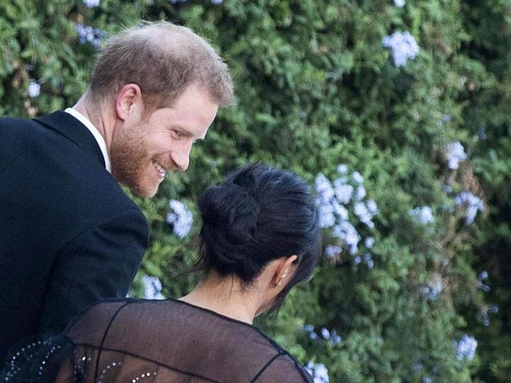 Der britische Prinz Harry und seine Frau Meghan kommen zur Hochzeit von Designerin Misha Nonoo und Michael Hess in Rom.