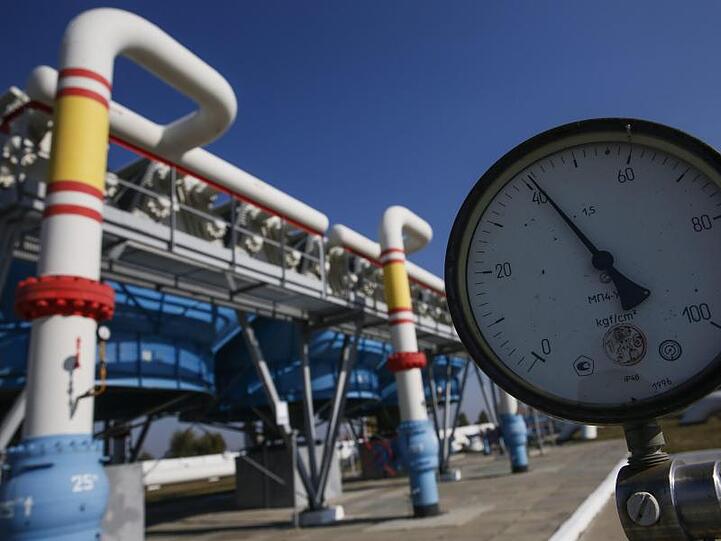 Ein Gasdruckmessgerät der Gasverdichterstation im Dorf Mryn, etwa 130 km von Kiew, Ukraine. Die EU vermittelt bei Gasgesprächen zwischen Russland und Ukraine.