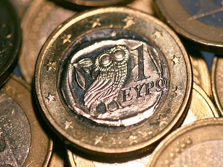 Eine griechische 1-Euro Münze