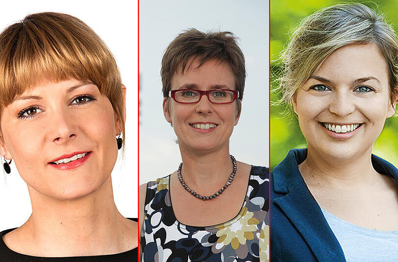 v.l.n.r: Nicole Gohlke (Linke), Isabell Zacharias (SPD), Katharina Schulze (Grüne).