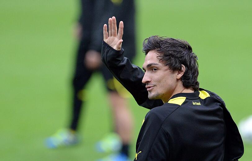 Nach der PK haben auch die Spieler des BVB ihr letzes Training vor dem großen Finale absolviert. Die Bilder