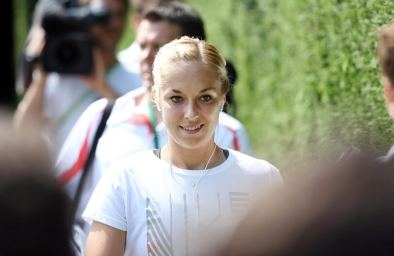 Letztes Training vor dem Finale in Wimbledon für Sabinbe Lisicki.