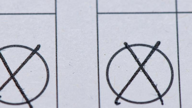 Auf einem Stimmzettel sind zwei Kreuze zu sehen. Foto: Patrick Pleul/dpa-Zentralbild/ZB/Symbolbild Auf einem Stimmzettel sind zwei Kreuze zu sehen. Foto: Patrick Pleul/dpa-Zentralbild/ZB/Symbolbild
