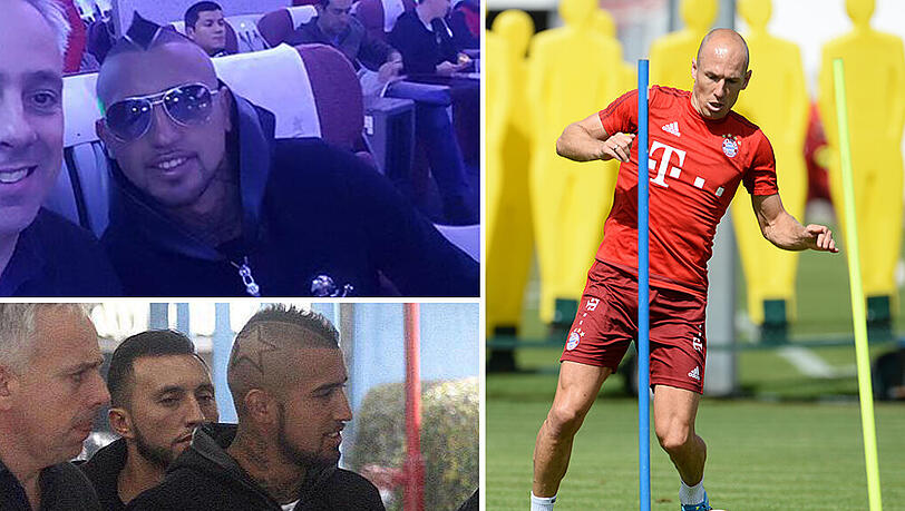 Während Vidal auf dem Weg nach München ist, schufftet Arjen Robben (r.) bereits an der Säbener Straße. Während Vidal auf dem Weg nach München ist, schufftet Arjen Robben (r.) bereits an der Säbener Straße.
