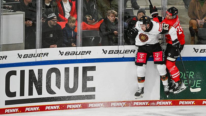 Harte Zweikämpfe gab es zwischen Deutschland und Österreich beim Deutschland Cup.