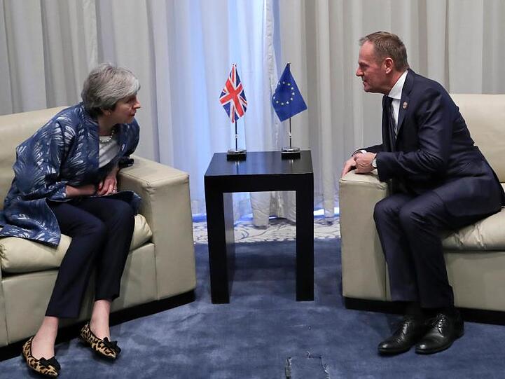 Das gefühlt hundertste Brexit-Gespräch: Theresa May, Premierministerin von Großbritannien, redet mit EU(-Ratschef Donald Tusk.