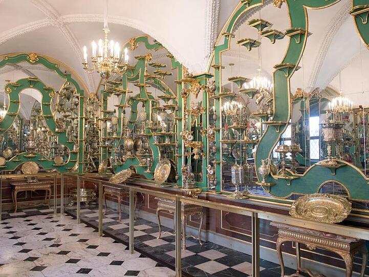 Blick ins Grüne Gewölbe im Dresdner Schloss.