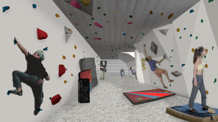 So könnte die Boulderwand beim Oskar-von-Miller-Ring aussehen, die sich ein junger Architekt ausgedacht hat.