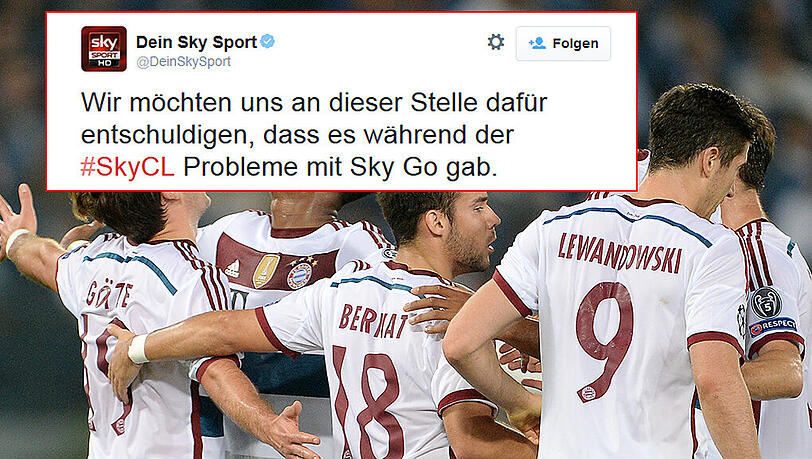 Sky Go vermasselt den Bayern-Fans einen historischen Fußballabend. Sky Go vermasselt den Bayern-Fans einen historischen Fußballabend.