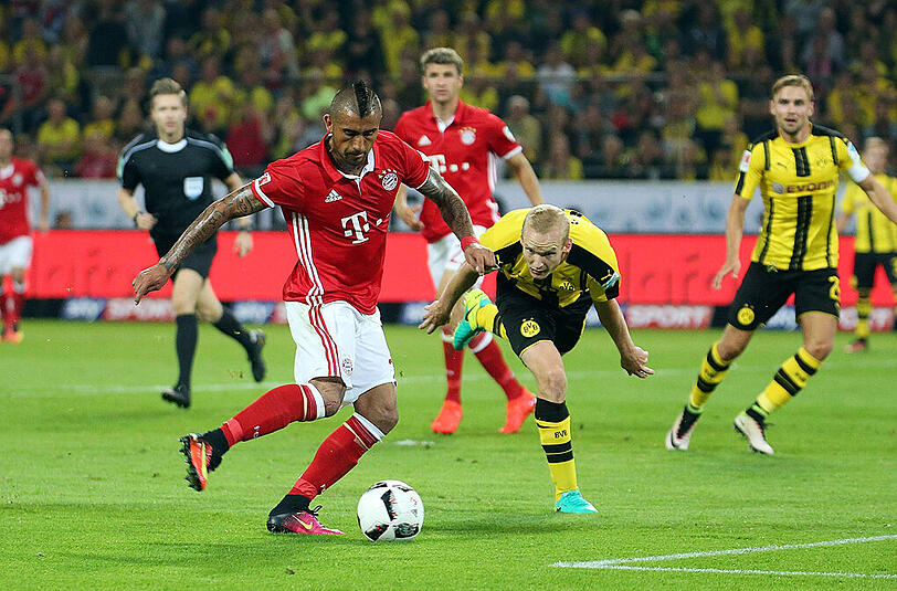 Der Krieger hat wieder zugeschlagen: Arturo Vidal erzielt das 1:0 für den FC Bayern im DFL-Supercup gegen Borussia Dortmund.