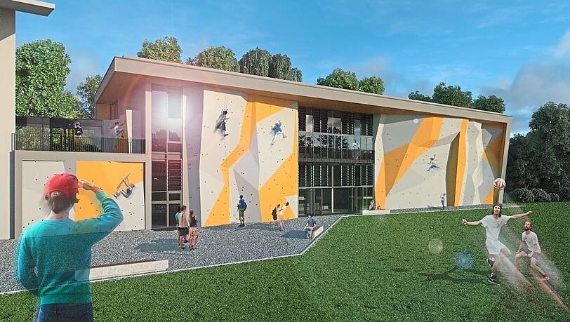 Die neue Boulderhalle von Süden aus gesehen. Die neue Boulderhalle von Süden aus gesehen.