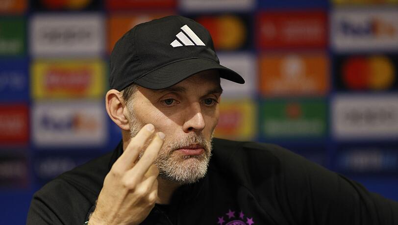 FC Bayern Münchens Trainer Thomas Tuchel bei einer Pressekonferenz.