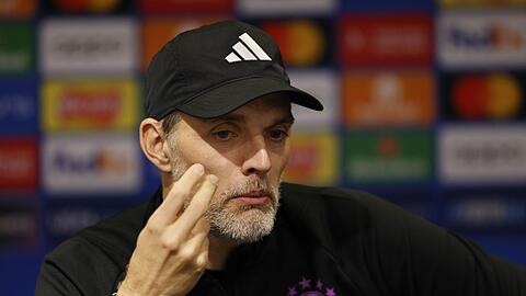 FC Bayern Münchens Trainer Thomas Tuchel bei einer Pressekonferenz.