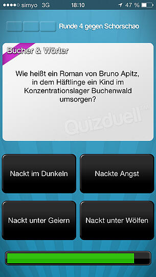 Die Antwort ist: "Nackt unter Wölfen"