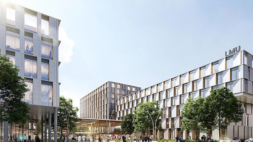 Das neue Klinikum Großhadern soll etwas weniger an den berühmten Toaster erinnern. Hier die Visualisierung des Siegerentwurfs.
