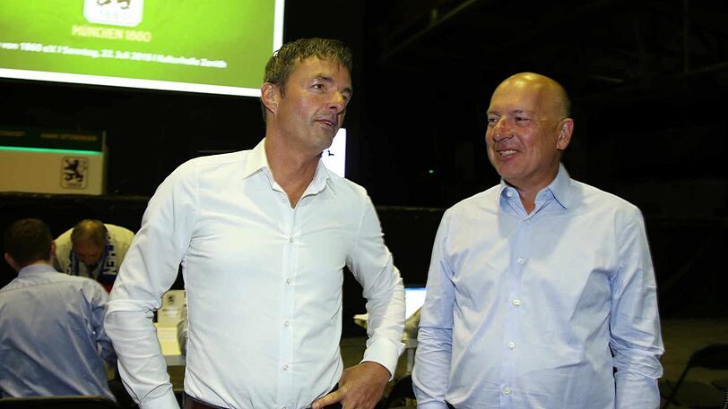 Bei der 1860-Mitgliederversammlung 2018: Thomas Hirschberger (r.) mit Klaus Ruhdorfer.