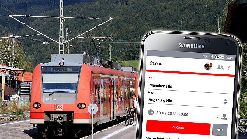 Die App "DB Mitfahrer" findet Begleiter für Bayern-Ticket-Käufer. Die App "DB Mitfahrer" findet Begleiter für Bayern-Ticket-Käufer.
