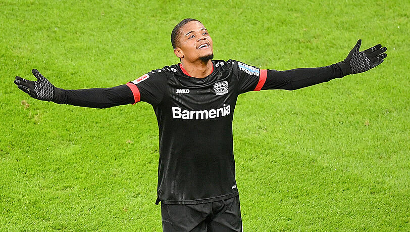 Bayers jamaikanische Offensiv-Rakete Leon Bailey. Bayers jamaikanische Offensiv-Rakete Leon Bailey.