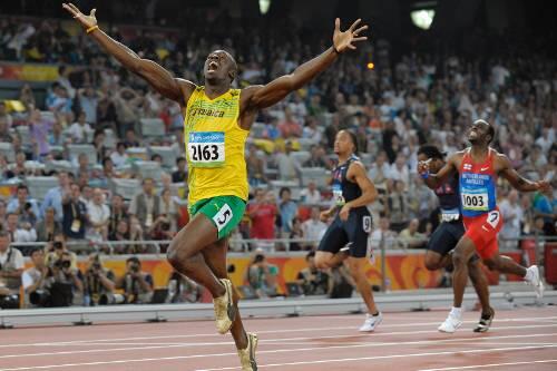 Fabellauf und Fabelweltrekord:Jamaika-Sprinter Usain Bolt, der bei Olympia in Peking drei Mal Gold holte.