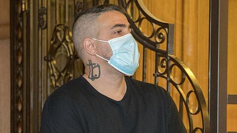 Anis Ferchichi alias Bushido im Saal des Berliner Landgerichts.