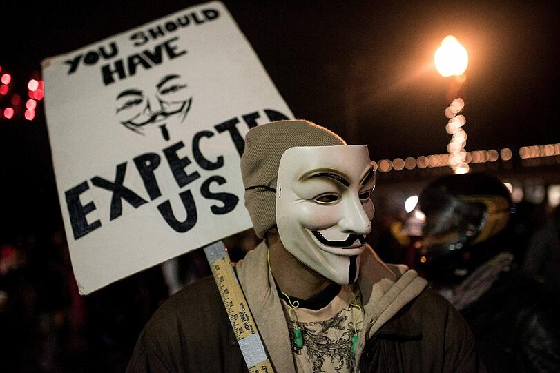 Anonymous ist ein weltweit agierendes Hacker-Kollektiv. Sein Markenzeichen ist ein Konterfei des britischen Attentäters Guy Fawkes.
