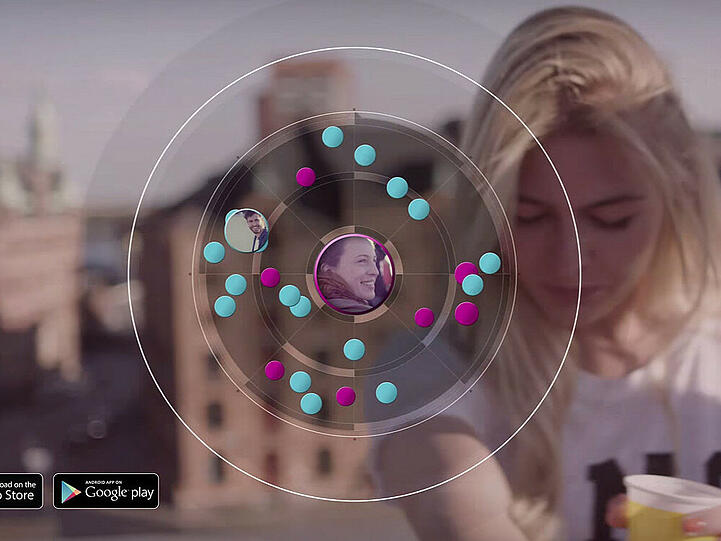 Mit dem Live-Radar lassen sich Kontakte in der näheren Umgebung finden