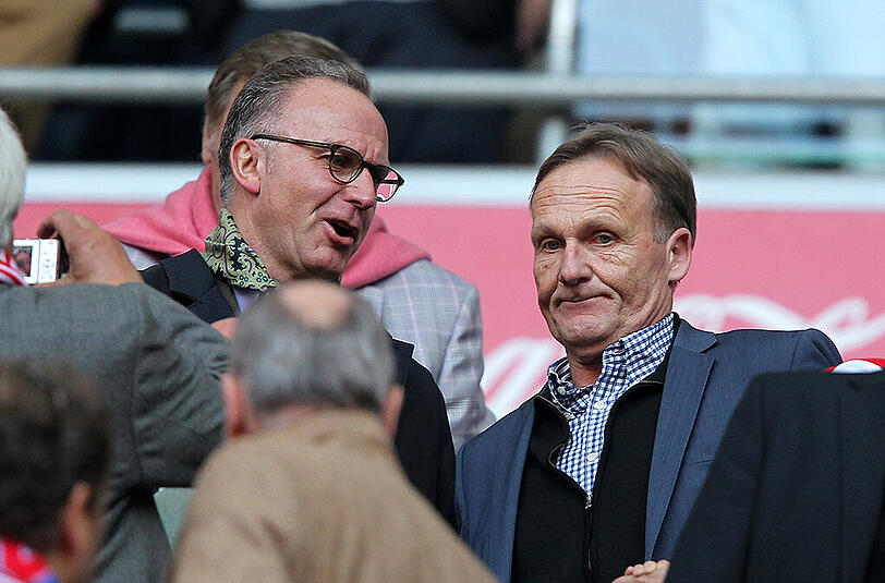 Zwischen ihnen flogen auch schon mal verbal die Fetzen: Bayern-Boss Karl-Heinz Rummenigge (l.) und sein Dortmunder Pendant Hans-Joachim Watzke.