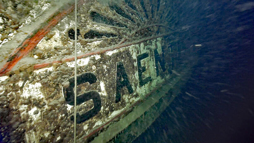 Das Dampfschiff «Säntis» ist auf dem Grund des Bodensees zu sehen.