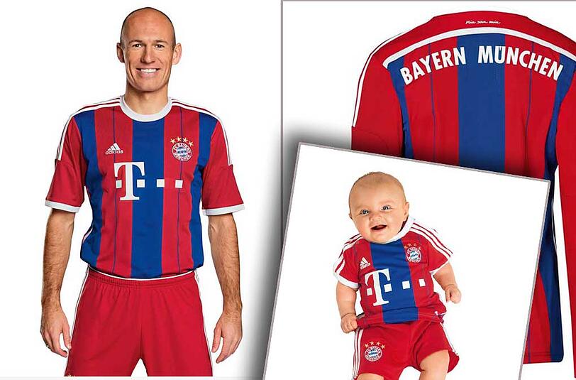 Rot-Blaue Streifen, "Mia san Mia" im Nacken: Das neue Heimtrikot des FC Bayern. Die Bilder...