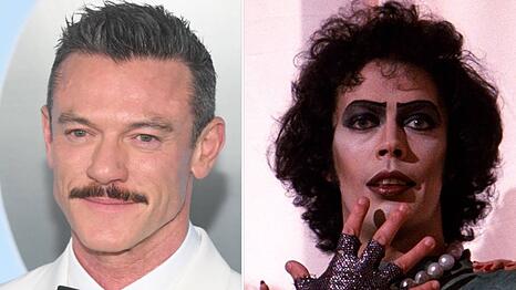 Luke Evans (li.) hat Tim Curry bei Instagram f&uuml;r seine "The Rocky Horror Picture Show"-Rolle gew&uuml;rdigt.