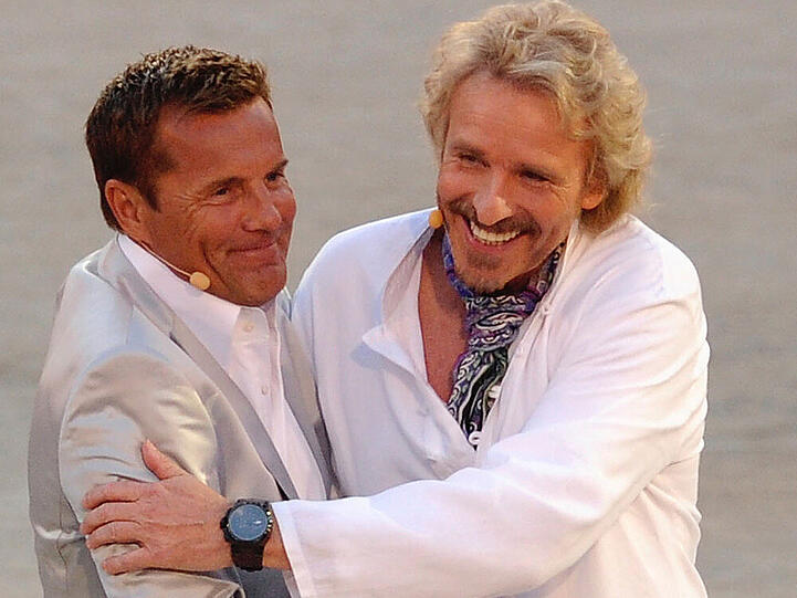 Thomas Gottschalk (r.) und Dieter Bohlen standen schon öfter gemeinsam vor der Kamera