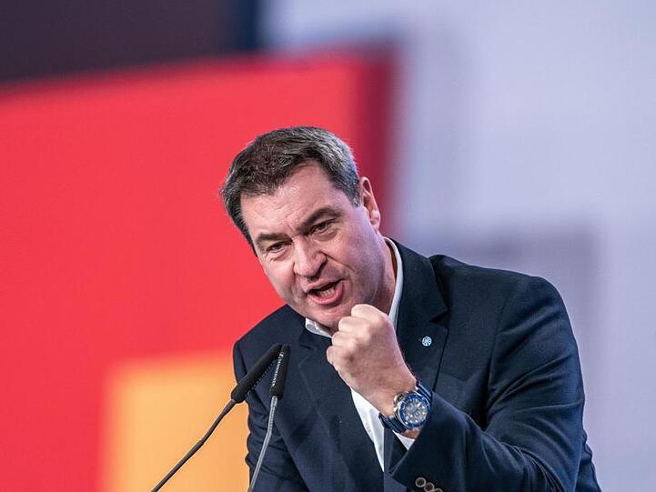 Markus Söder, CSU-Vorsitzender und Ministerpräsident von Bayern, spricht beim 32. CDU-Bundesparteitag. Foto: Kay Nietfeld/dpa