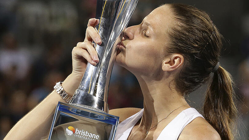 Ein Küsschen in Ehren: Karolina Pliskova.