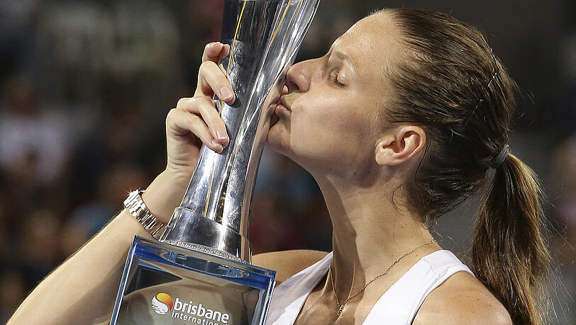 Ein Küsschen in Ehren: Karolina Pliskova. Ein Küsschen in Ehren: Karolina Pliskova.