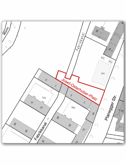 Hier liegt der Josef-Osterhuber-Platz.