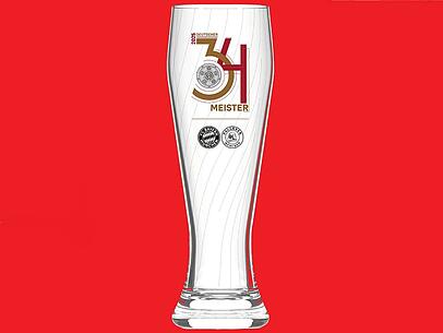 3-Liter-Weißbierglas der brandneuen Edition zur 34. Meisterschaft des FC Bayern. 3-Liter-Weißbierglas der brandneuen Edition zur 34. Meisterschaft des FC Bayern.