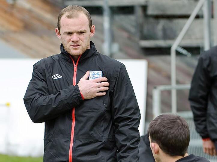 Wayne Rooney beim Training der englischen Fußball-Nationalmannschaft.