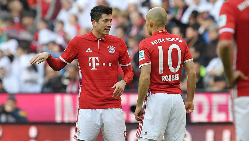 Beide heiß auf Tore: Robert Lewandowski und Arjen Robben. Beide heiß auf Tore: Robert Lewandowski und Arjen Robben.