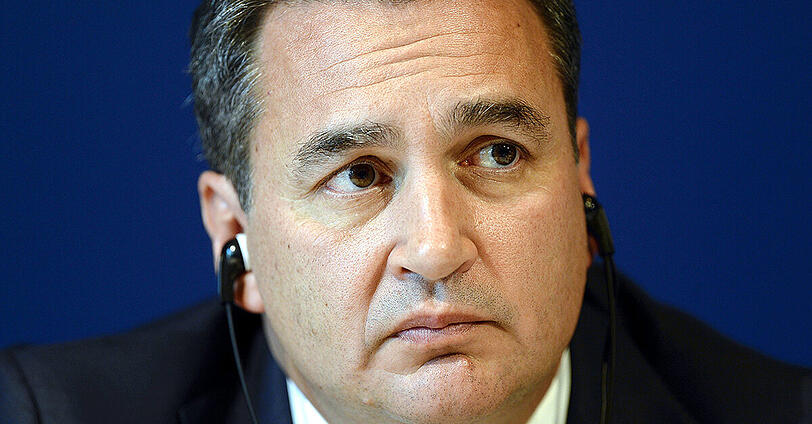Der damalige FIFA-Chefermittler Michael Garcia nimmt in Zürich (Schweiz) an einer Pressekonferenz teil.