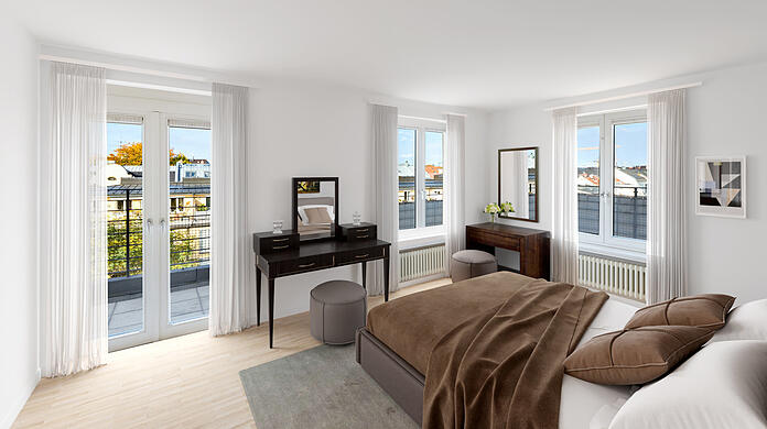 Schöner und selbstbestimmter Wohnen im Alter: Im Highlight Penthouse im Tertianum im Glockenbachviertel gibt es genug Platz auf 144 Quadratmetern und einen traumhaften Blick über München. 13.000 Euro monatlich kostet diese Ruhestand-Residenz mit einem eigenen Lift.