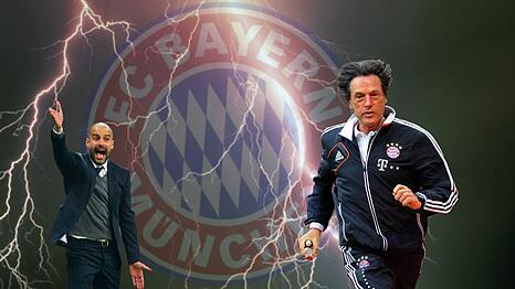 2015 jagte Pep Guardiola (l.) Bayern-Doc Hans-Wilhelm M&uuml;ller-Wohlfahrt vom Hof.