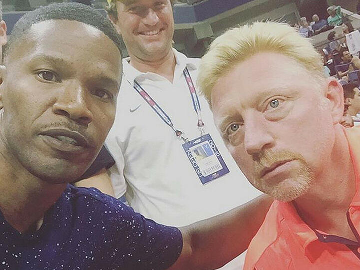 Jamie Foxx (l.) an der Seite von Boris Becker (r.)