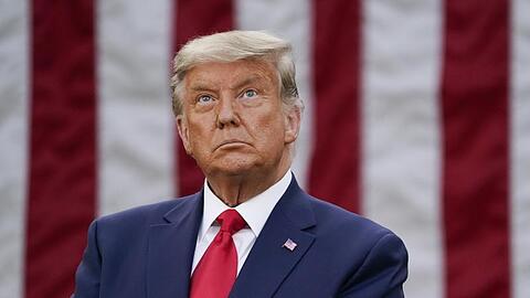 Donald Trump, ehemaliger Präsident der USA, nimmt im Rosengarten des Weißen Hauses an einer Pressekonferenz zu den Maßnahmen seiner Regierung gegen die Corona-Pandemie teil. (Archivbild).