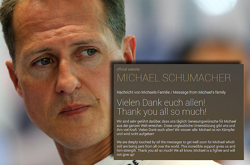 Michael Schumachers Familie veröffentlichte auf seiner Webseite ein Statement.