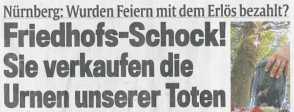 &bdquo;Friedhofs-Schock!&ldquo;: So berichtete die AZ in ihrer gestrigen Ausgabe über den neuerlichen Skandal im Bestattungsamt.