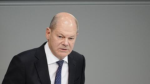 Bundeskanzler Olaf Scholz in seiner Regierungserklärung im Deutschen Bundestag.