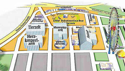Der Lageplan der Nostalgie-Wiesn Der Lageplan der Nostalgie-Wiesn