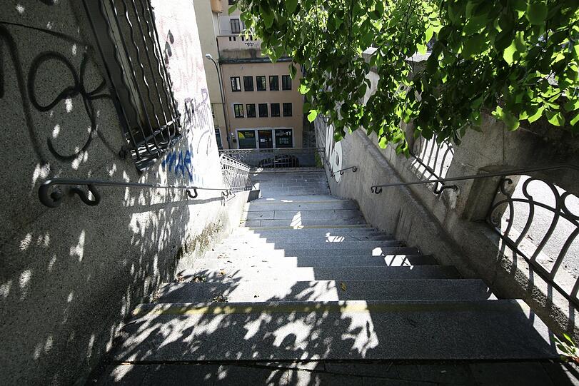 Wer runter zur Gebsattelstraße will, muss gut zu Fuß sein.