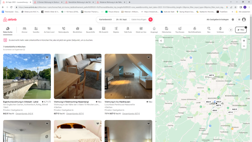 Wer in der Wiesnzeit eine Unterkunft über airbnb sucht, wird fündig, muss aber viel zahlen. Wer in der Wiesnzeit eine Unterkunft über airbnb sucht, wird fündig, muss aber viel zahlen.