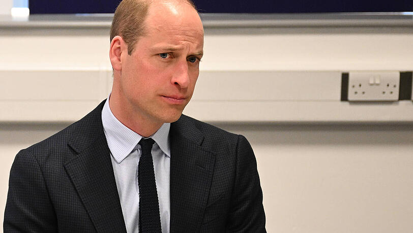 Prinz William während eines Schulbesuchs im April 2024.